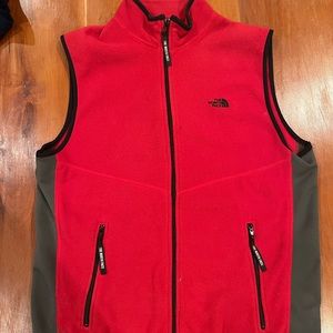 The North Face Red and Gray Vest